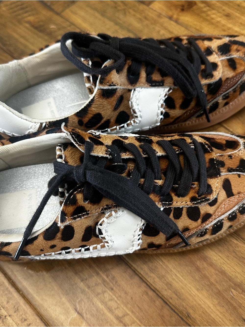 Dolce Vita Notice Stitch Leopard Genuine Calf Hair Sneaker - Picture 2 of 7
